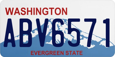 WA license plate ABV6571