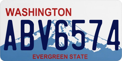 WA license plate ABV6574