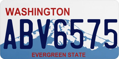 WA license plate ABV6575