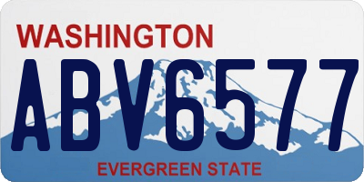 WA license plate ABV6577