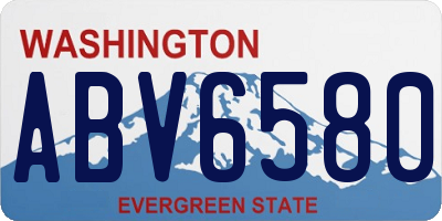 WA license plate ABV6580