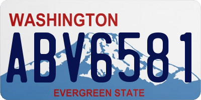 WA license plate ABV6581