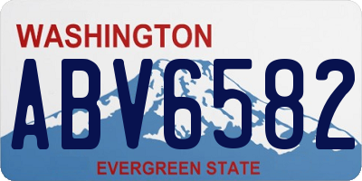 WA license plate ABV6582