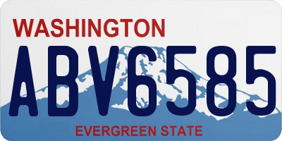 WA license plate ABV6585