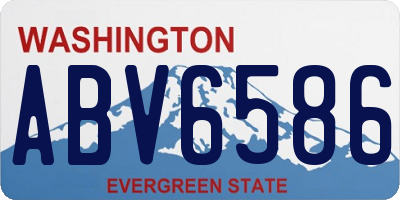 WA license plate ABV6586