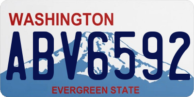 WA license plate ABV6592