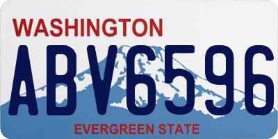 WA license plate ABV6596