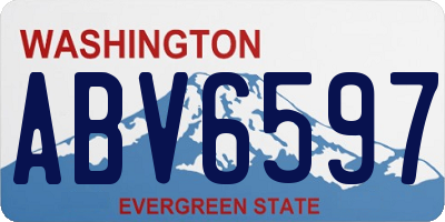 WA license plate ABV6597