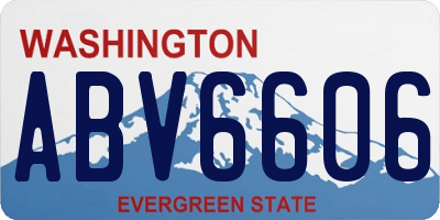 WA license plate ABV6606