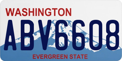 WA license plate ABV6608