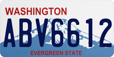 WA license plate ABV6612