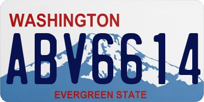 WA license plate ABV6614