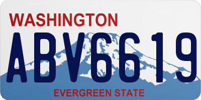 WA license plate ABV6619