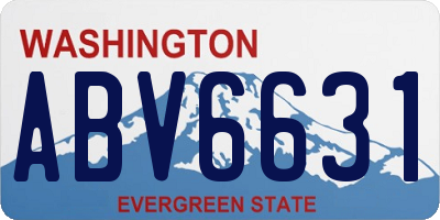 WA license plate ABV6631