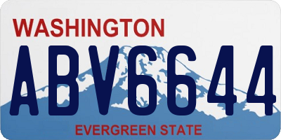 WA license plate ABV6644
