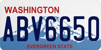 WA license plate ABV6650