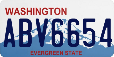 WA license plate ABV6654