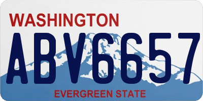 WA license plate ABV6657