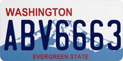 WA license plate ABV6663