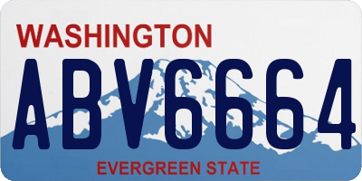 WA license plate ABV6664