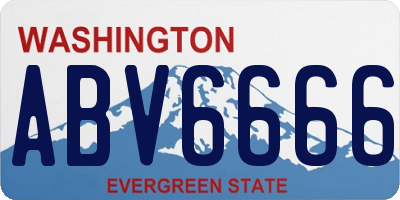WA license plate ABV6666