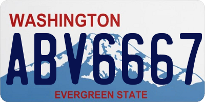 WA license plate ABV6667