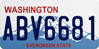 WA license plate ABV6681