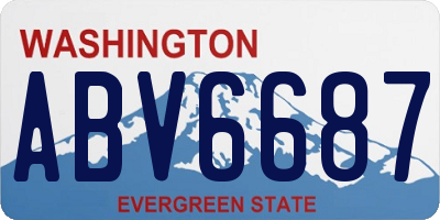 WA license plate ABV6687