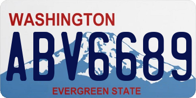 WA license plate ABV6689