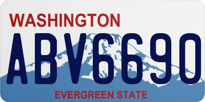 WA license plate ABV6690