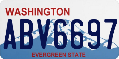 WA license plate ABV6697