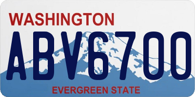 WA license plate ABV6700
