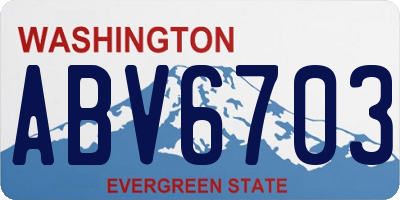 WA license plate ABV6703