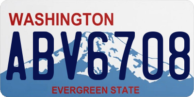 WA license plate ABV6708