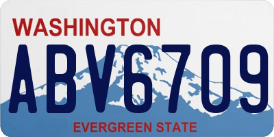 WA license plate ABV6709