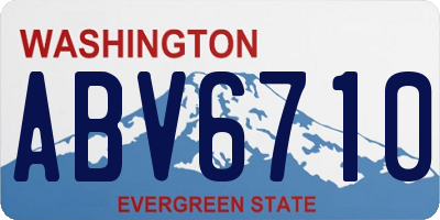 WA license plate ABV6710