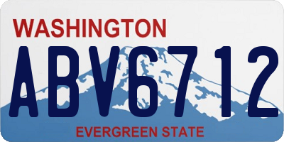WA license plate ABV6712