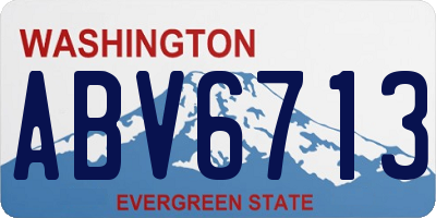 WA license plate ABV6713