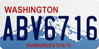 WA license plate ABV6716