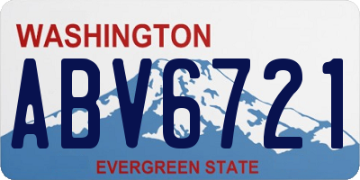 WA license plate ABV6721
