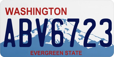 WA license plate ABV6723