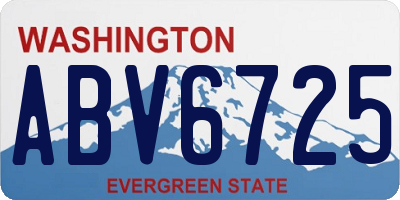 WA license plate ABV6725