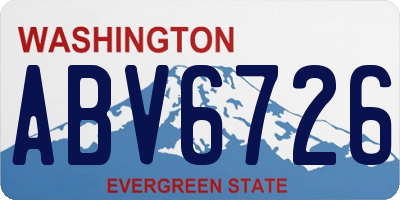 WA license plate ABV6726
