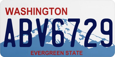WA license plate ABV6729