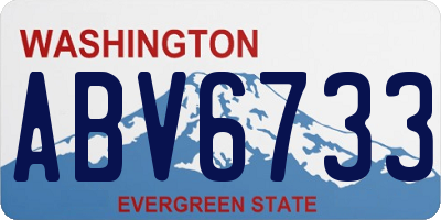WA license plate ABV6733