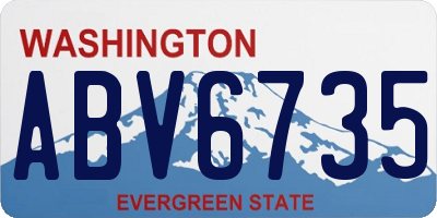WA license plate ABV6735