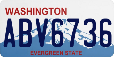 WA license plate ABV6736