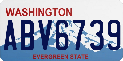 WA license plate ABV6739