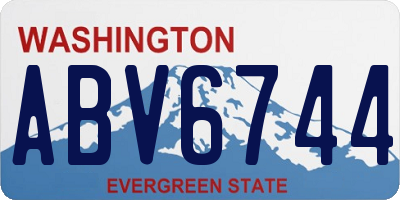 WA license plate ABV6744