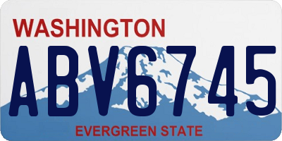 WA license plate ABV6745